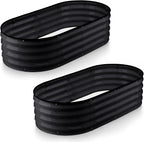 Plant & Plot Galvanized Raised Garden Beds Outdoor // 4×2×1 ft (2-Pack) Planter Raised Beds for Gardening, Vegetables, Flowers // Large Metal Garden Box // Patented Tool-Free Design (Black)