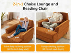 Oversized Chaise Lounge Chair, Cloud Fluffy Chaise Sofa Recliner with Adjustable Backrest, Comfy Upholstered Sleeper Couch Bed, Modern Deep Seat Reading Armchair for Living Room, Movie Room, Bedroom