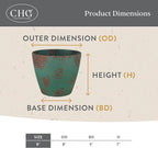Classic Home and Garden Premiere Collection Planter Vogue, 8", Patina Copper