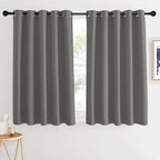 Short Blackout Grey Curtain for Bedroom – 1 Panel, W66 x L54