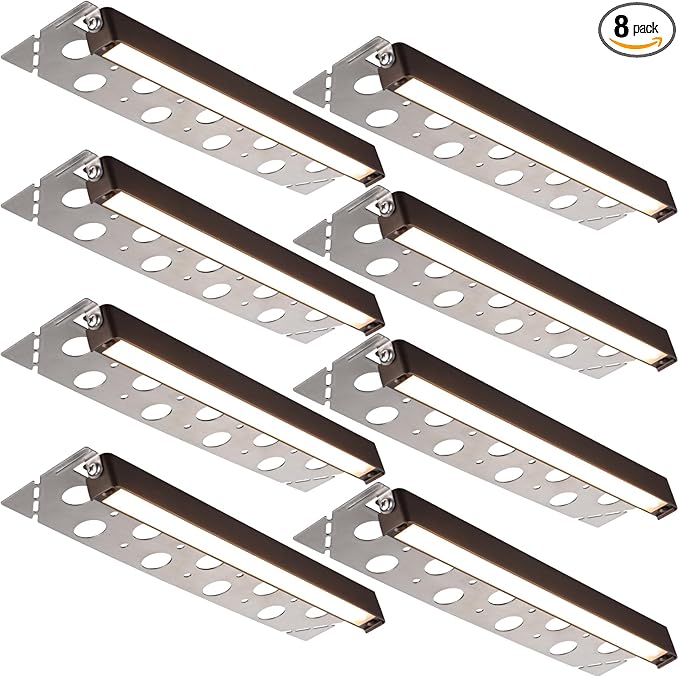 LEONLITE 8-Pack 12 Inch LED Hardscape Lighting, Update Retaining Wall Lights, LED Landscape Lighting, 12-24V AC/DC Paver Light Low Voltage, 3W/5W/7W Dimmable Outdoor Step Lights, 2700K Soft White, ETL