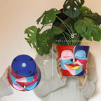 GUGUGO 8 Inch Abstract Rainbow Head Planter, Unique Face Plant Pot with Drainage, Cute Eclectic Flower Planters Pots for Indoor & Outdoor Plants, Colorful Funny Room Decor Aesthetic, Red & Blue