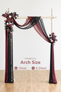Artificial Flower Wedding Arch Decor Kit, Black and Burgundy, 4 Pieces