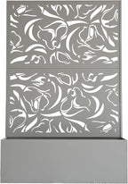 Oakland Living 6 ft. X 4 ft. Grey Freestanding Metal Privacy Screen Room Divider with Flower Box