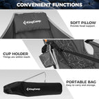 KingCamp Hammock Chair with Footrest – Heavy Duty Swinging Rocking Camping Chairs for Adults up to 400lbs, Folding Portable Oversized Rocker with Cup Holder & Pillow for Outdoor Beach Lawn RV Sports