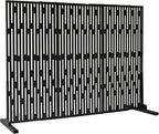 Oakland Living 6 ft. X 4 ft. Black Freestanding Metal Privacy Screen Room Divider