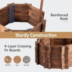 VINGLI Wooden Wishing Well Outdoor Planters, Well Covers for Yard with 2 Reinforced Rods, Height Adjustable Hanging Bucket, Rustic Flower Pot Home Decor for Outside Patio Garden