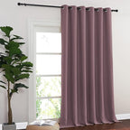 NICETOWN Sliding Door Curtain 108 Inches Long - Blackout Thermal Insulated Grommet Room Divider Privacy Drape for Patio Glass Door, 1 Panel, Dry Rose, 100 Inch Extra Wide