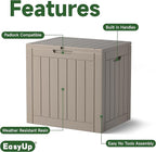 EasyUp 30 Gallon Outdoor Storage Box Waterproof, UV Resistant Outdoor Deck Box, Resin Deck Boxes for Garden Tools Equipment, Gray