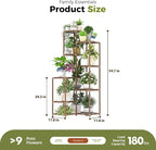 Bamworld Plant Stand Indoor Outdoor Corner Plant Shelf 54.7" Tall Plant Table Wood Large Plant Holder for Multiple Plants Patio Balcony Garden Office Home Decor