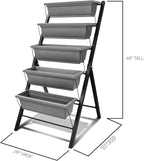 Outland Living 4Ft Vertical Raised Garden Bed - 5 Tier Food Safe Planter Box for Outdoor and Indoor Gardening Perfect to Grow Your Herb Vegetables Flowers on Your Patio Balcony Greenhouse Garden