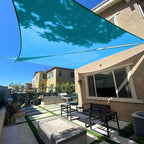 SUNLAX Sun Shade Sail 10' x 10' x 14' Turquoise Blue Right Triangle Canopy Sail Shade Cover UV Block Permeable Sunshade Outdoor for Patio Backyard (We Make Custom Size)