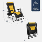 Oversized Padded Zero Gravity Chair – Black