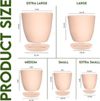 Utopia Home - Plant Pots with Drainage - 7/6.6/6/5.3/4.8 Inches Home Decor Flower Pots for Indoor Planter - Pack of 5 Plastic Planters, Cactus, Succulents Pot - Pink