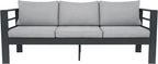 3-Seater All-Weather Iron Patio Sofa with Cushions - Heavy-Duty Metal Outdoor Sectional Couch for Garden, Poolside & Backyard (Modern Rust-Resistant Design)