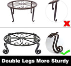 Black Plant Stand for Flower Pot Heavy Duty Potted Holder Indoor Outdoor Metal Rustproof Iron Garden Container Round Supports Rack for Planter Bronze, Pumpkin Stand Outdoor