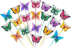 hogardeck Garden Decor for Outside, Set of 20 Metal Butterfly Decorative Garden Stakes for Spring Decor, Yard Art Garden Decorations for Outdoor Lawn Pathway Patio