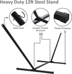 SUNCREAT 2 Person Hammock with Stand, Heavy Duty Portable Hammocks, 475 lbs Capacity, Dark Grey
