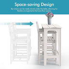 Ciokea 3 Pcs Outdoor Bar Height Table Set, 60" Extra Long Rectangle High Top Table and 2 Oversized Adirondack Chairs Set, Heavy-Duty All-Weather HDPE Patio Bar Set for Backyard Balcony Deck, White