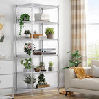 Xcity Storage Shelves, 6 Tier Heavy Duty Metal Shelving Unit, 2400 LBS Capacity Adjustable Steel Wire Shelf Organizer for Pantry, Kitchen, Garage, 14" D x 30" W x 70" H, Chrome