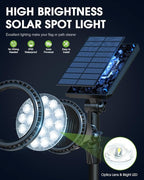 DBF Solar Outdoor Lights, 600LM Solar Spot Lights Outdoor Waterproof with 2 Lighting Modes, Adjustable Head & Solar Panel Landscape Spotlights for Flag Garden Yard Driveway Patio(Cool White, 4 Pack)