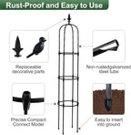 Lalahoni Garden Obelisk Trellis for Climbing Plants Outdoor, 6ft Round Rose Trellis for Pots, Metal Plant Support for Clematis, Jasmine, Ivy, Decorative Outdoor Trellis, Black, 2Pack