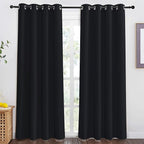 Black Blackout Curtain 80 inch Length – W46 x L80, 1 Panel