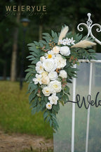 Artificial Flowers Wedding Arch Swags, 2-Piece Cream and Champagne Silk Kit