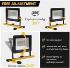 22000 Lumen Work Lights with Stand, 3 Head Portable LED Work Light, with Adjustable&Foldable Tripod Stand, IP66 Waterproof Lamp for Outdoor Indoor Job Site Workshop Garage Construction Site Lighting