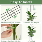 32.6in Tall Plant Trellis Indoor, Metal Garden Trellis for Climbing Plants, Expandable Trellis for Potted Plants for Ivy Pothos Hoya Monstera, 4 Pack