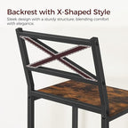 Bar Stools, Set of 2 Bar Chairs with Backrest and Footrest, 26" Tall Counter Bar Stools, Kitchen Breakfast Bar Chairs, Easy Assembly, for Dining Room, Rustic Brown BAHR0901N1