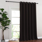 NICETOWN Blackout Room Divider Curtains for Sliding Glass Doors 102 Inches Long 1 Panel, Extra Wide Curtains for Doorway Patio Bedroom Living Room (Toffee Brown, 80Wx102L, 1 Panel)