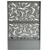Oakland Living 6 ft. X 4 ft. Grey Freestanding Metal Privacy Screen Room Divider with Flower Box