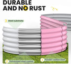 Galvanized Raised Garden Bed 8x2x1.5 FT, Oval Metal Raised Garden Bed Outdoor Planter Box with Open Bottom, Rust-Resistant Steel Garden Bed for Vegetables Herbs Flowers, Easy Assembly