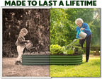 Plant & Plot Galvanized Raised Garden Beds Outdoor // 4×2×1 ft Planter Raised Beds for Gardening, Vegetables, Flowers // Large Metal Garden Box (Olive Green) // Patented Tool-Free Design
