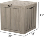 Outdoor Deck Box, 30 Gallon Waterproof Resin Storage with Lock