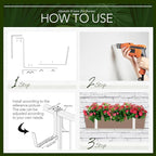 Layhit 10 Pcs Adjustable Planter Box Brackets Universal Heavy Duty Flower Box Brackets Window Iron Railing Planter Holder for Balcony Fence Pergola Patio Garden Windowsill, 6-12.5 Inch(White)