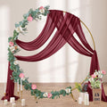 Outdoor Curtains: Burgundy Sheer Arch Draping Fabric, 2 Panels, 29 in x 20 ft