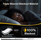 NICETOWN 100% Blackout Curtains for Doorways and Closets, Thermal Insulated Temporary Room Dividers, Short Curtains for Bedroom Living Room (1 Panel, Pure White, 52 x 78 Inch Long)