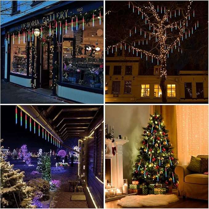 String Lights, 32 Tubes 768 LEDs Multicolor Outdoor Icicle Lights