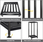 Plant Stand Indoor Outdoor Heavy Duty Wrought Iron Pedestal Stands Metal Plant Stand Decorative Flower Stand for Patio Garden Deck Living Room