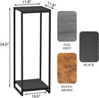 34" Tall Plant Stand Indoor, 2-Tier Modern Plant Shelf, Corner Flower Pot Holder Organizer for Living Room Balcony Patio Garden (Black)