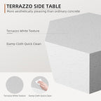 UPHA Outdoor Hexagon Coffee Table, Small Modern Minimalist Accent Tables, Low Light Concrete Center Table for Living Room, Outside Patio, Deck, 28×24.2×15.4, Off-White