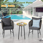 Party Zealot 2 Packs Metal Floral Round Side Table 13.2" Small Outdoor Patio Round Accent Coffee Tables Indoor Corner Stand for Small Spaces Weather-Resistant for Balcony Plant Stand