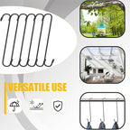 6 Pack 14 Inch Black Extra Matel Heavy Duty Hook for Hanging Plants,Large S Hooks for Hang Brsket,Bird House,Clothes,Kitchenware,Garden,Patio