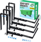 Halatool 4-Pack Heavy Duty Window Box Bracket, Adjustable Wall Mount Planter Holder for Outdoor Window Flower Boxes on Balcony, Porch, Fence, Patio and Garden