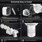 SANSI 55W Motion Sensor Outdoor Lights 7000LM Super Bright LED Security Lights, 5000K Dusk to Dawn Flood Light, 4 Modes,Wide 320°Angle Illumination, for Yard, Patio, Garage, Doorways Wired Not Solar