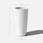 Veradek Vega Round Tall Planter Pots for Indoor/Outdoor Use | Made from Plastic - Stone Mix with Drainage Holes | Perfect for Small to Large Succulent Plants, Flowers, Modern Interior Plants