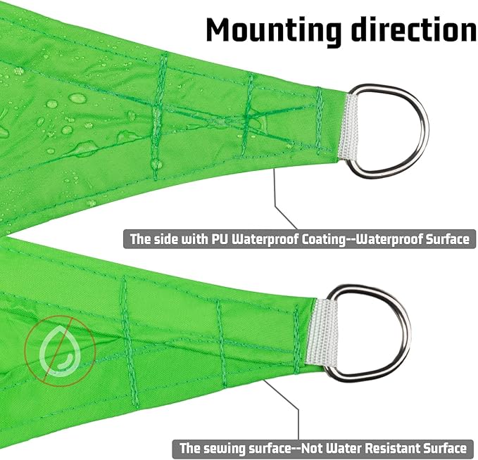 LOVE STORY Rectangle 7'x16' Waterproof Sun Shade Sail Canopy UV Block for Outdoor Patio Backyard Carport,Fruit Green(We Make Custom Size)
