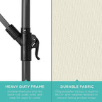 Best Choice Products 10ft Offset Hanging Market Patio Umbrella w/Easy Tilt Adjustment, Polyester Shade, 8 Ribs for Backyard, Poolside, Lawn and Garden - Ivory